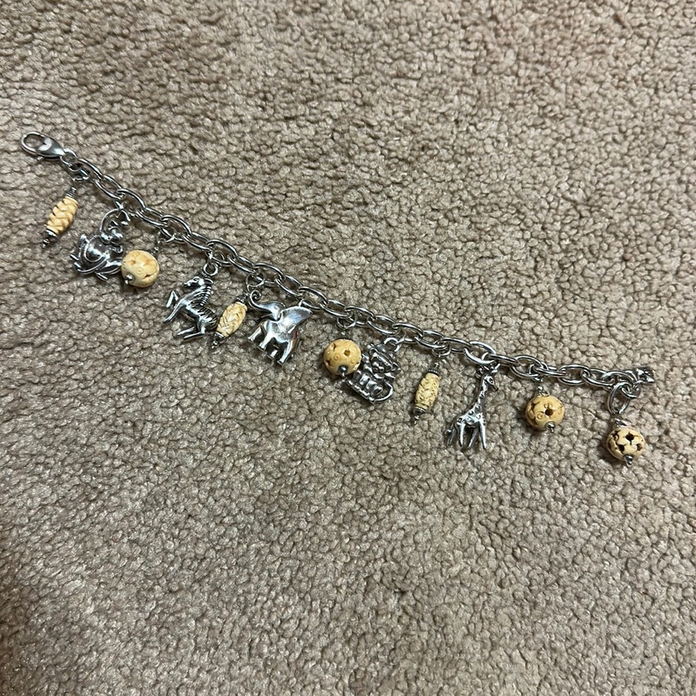 Brighton Africa Stories Animal Charm Bracelet Silver